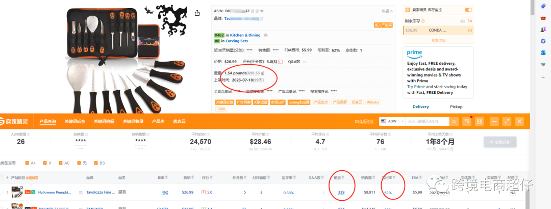 亚马逊选品推荐（仅供参考）南瓜雕刻工具刀套
