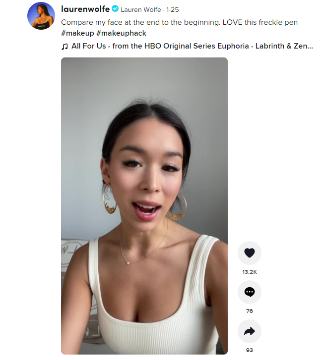 “假雀斑”在tk上获2亿播放，多个相关标签播放破亿，这些产品值得一看