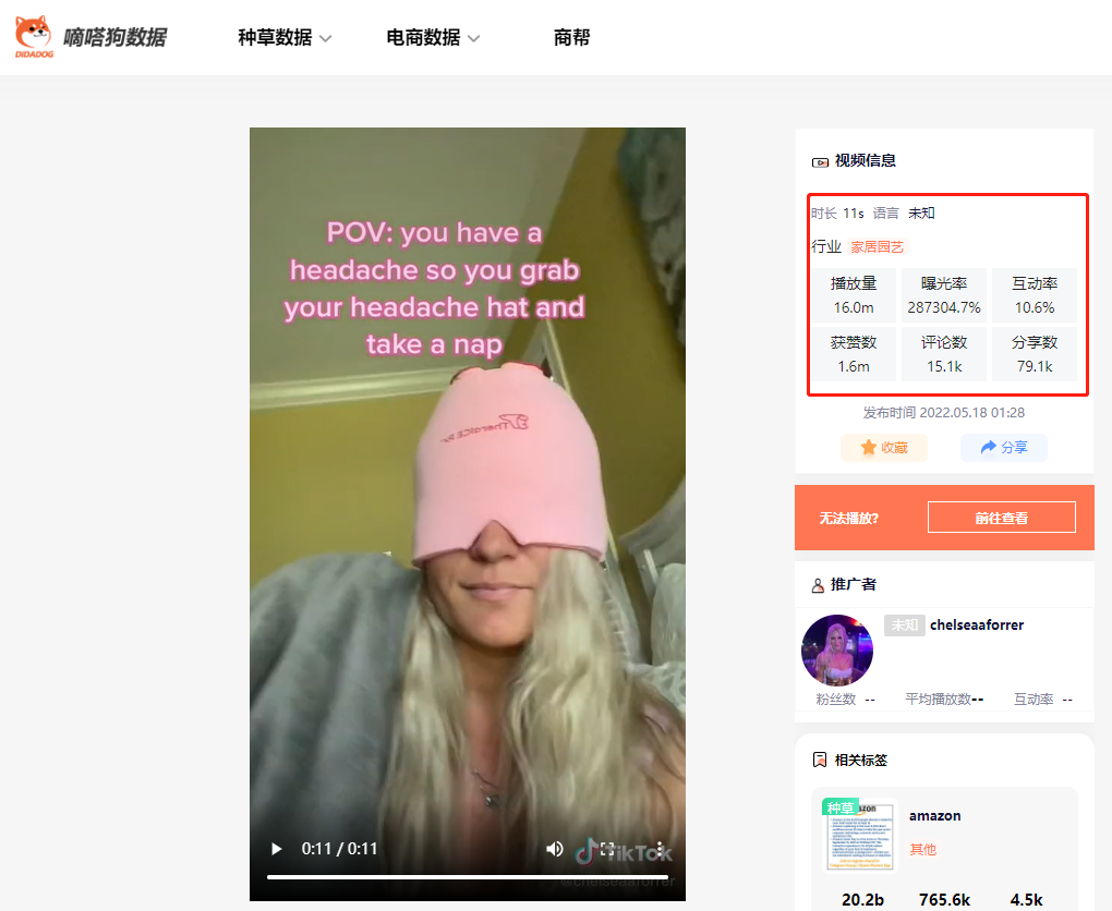 抢占父亲节商机！tk这款获千万播放并断货的“偏头痛帽”，值得一看