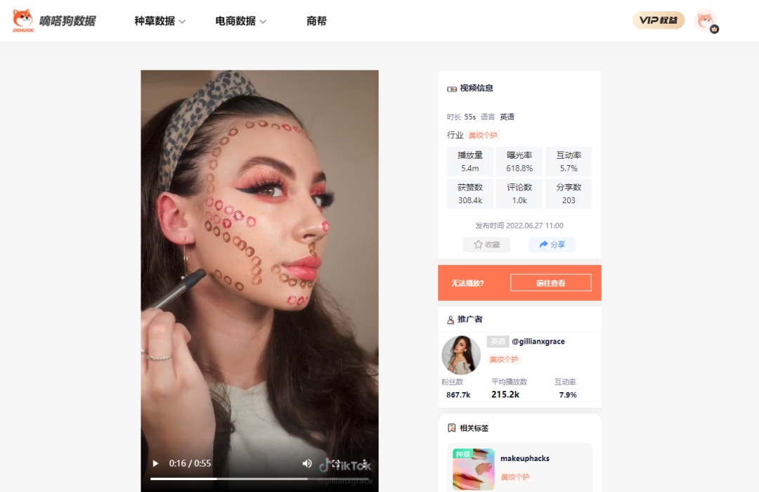 单条视频获2500万播放量！tk美妆博主解锁蔬菜切割模具新用法
